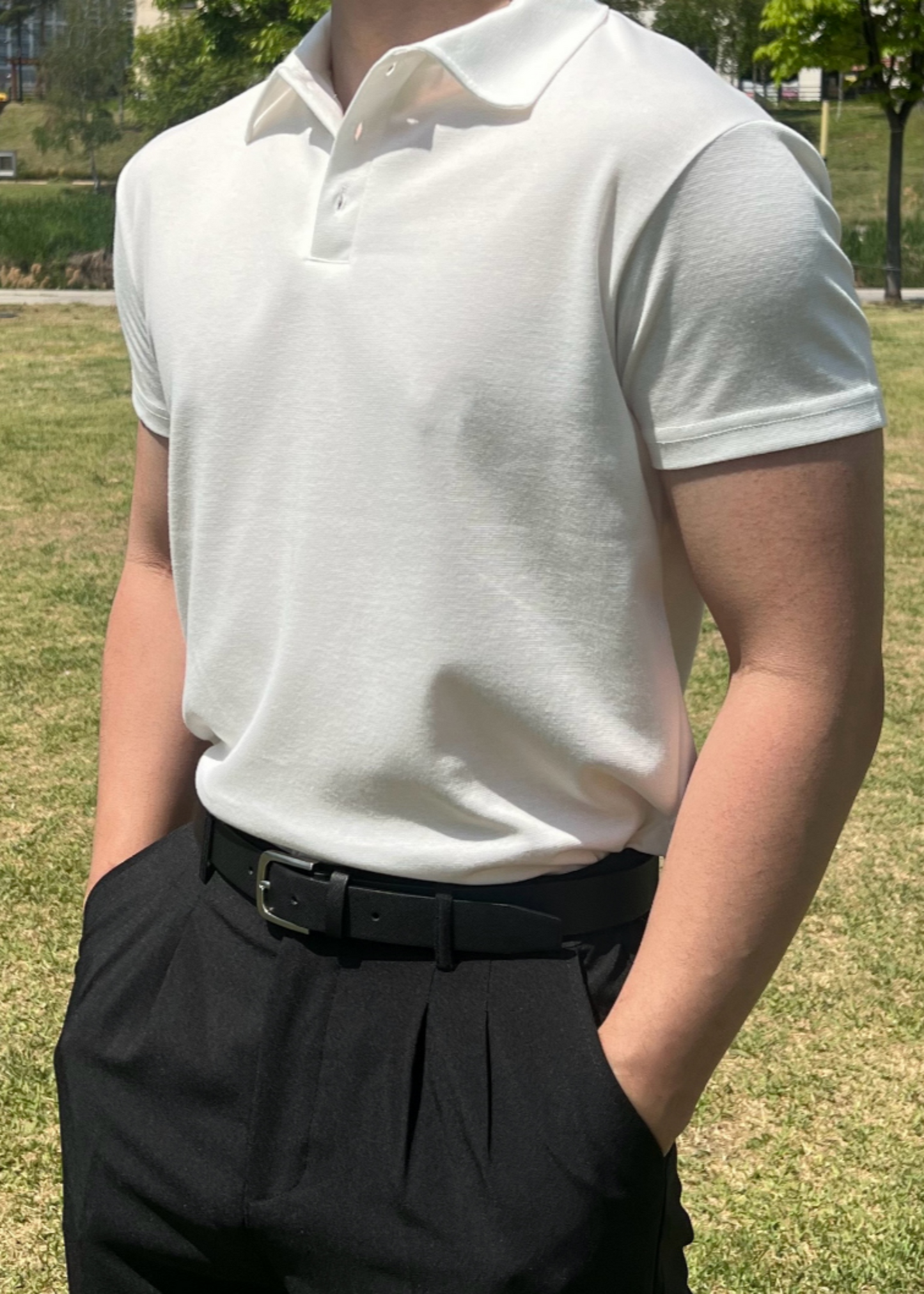 Muscle Fit Knit Polo Shirt