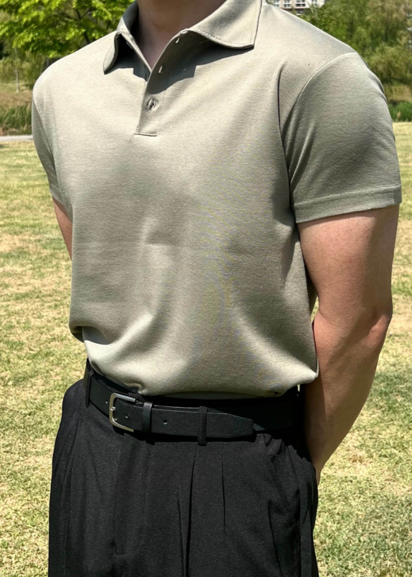 Muscle Fit Knit Polo Shirt