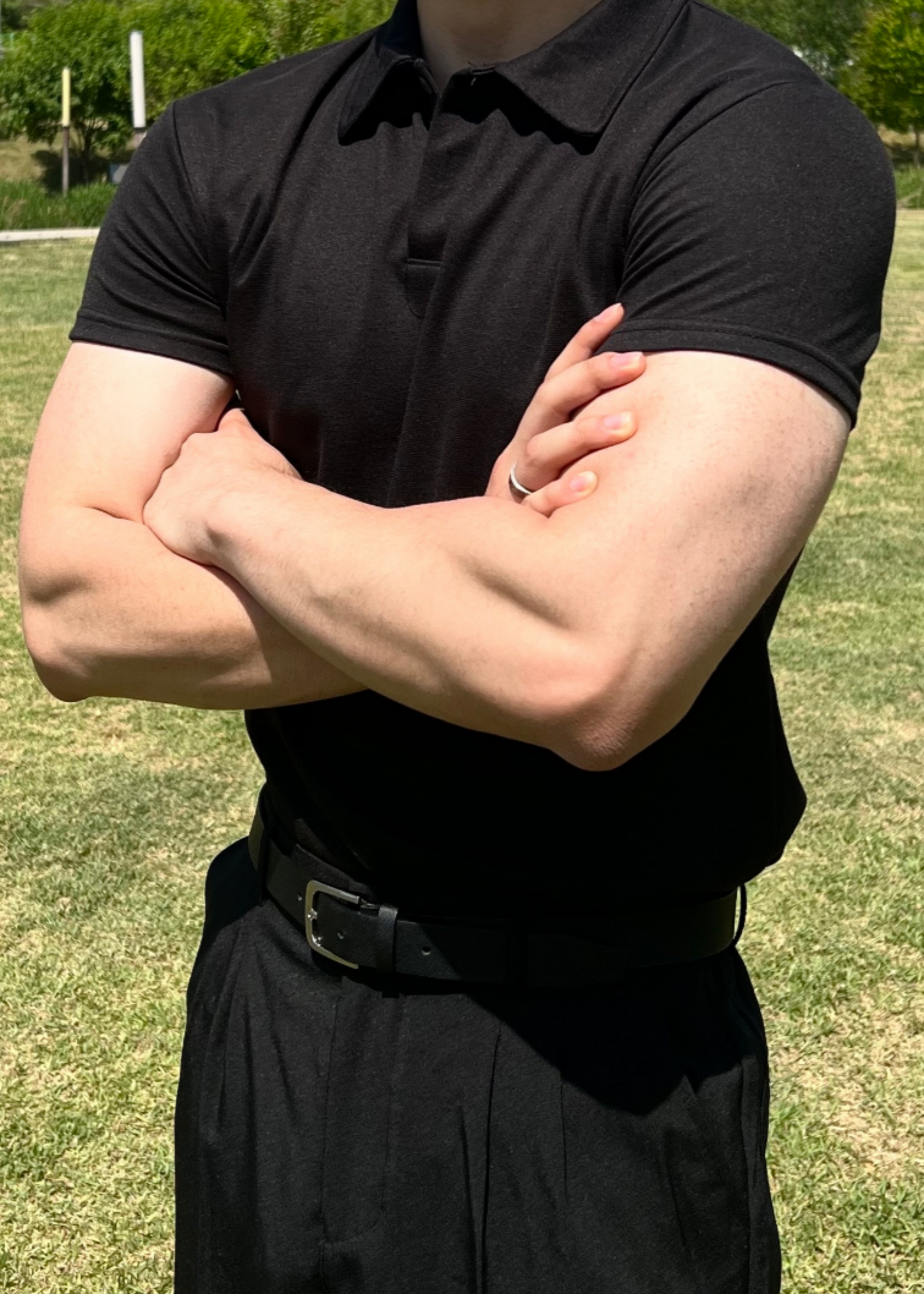 Muscle Fit Knit Polo Shirt