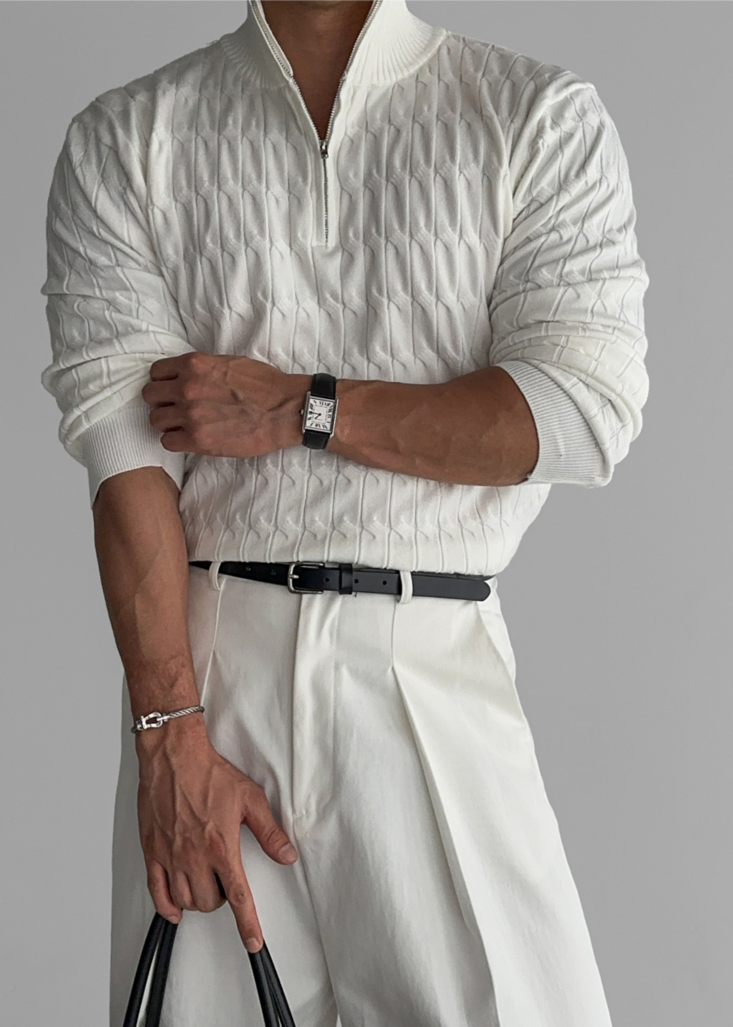 Cable Half Zip Sweater