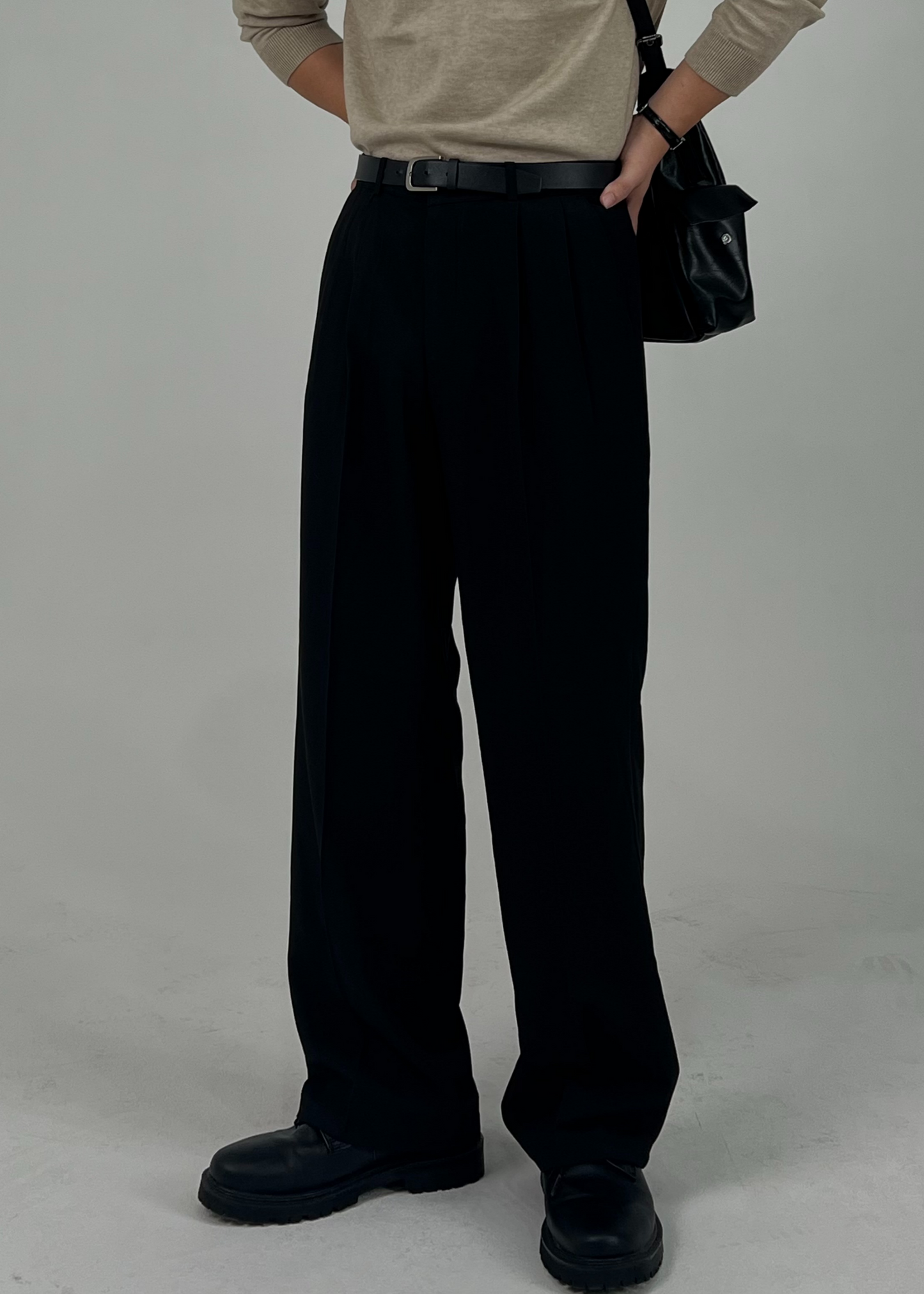 TR Double Pleated Wide Slacks
