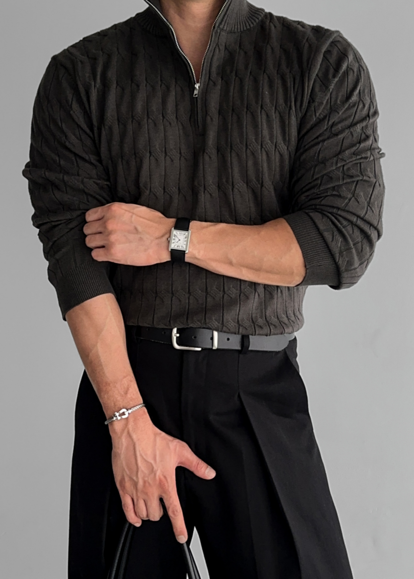 Cable Half Zip Sweater