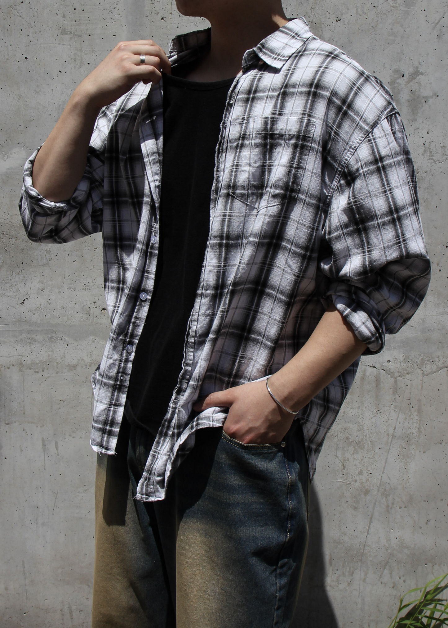 Gradation Overfit Check Shirt