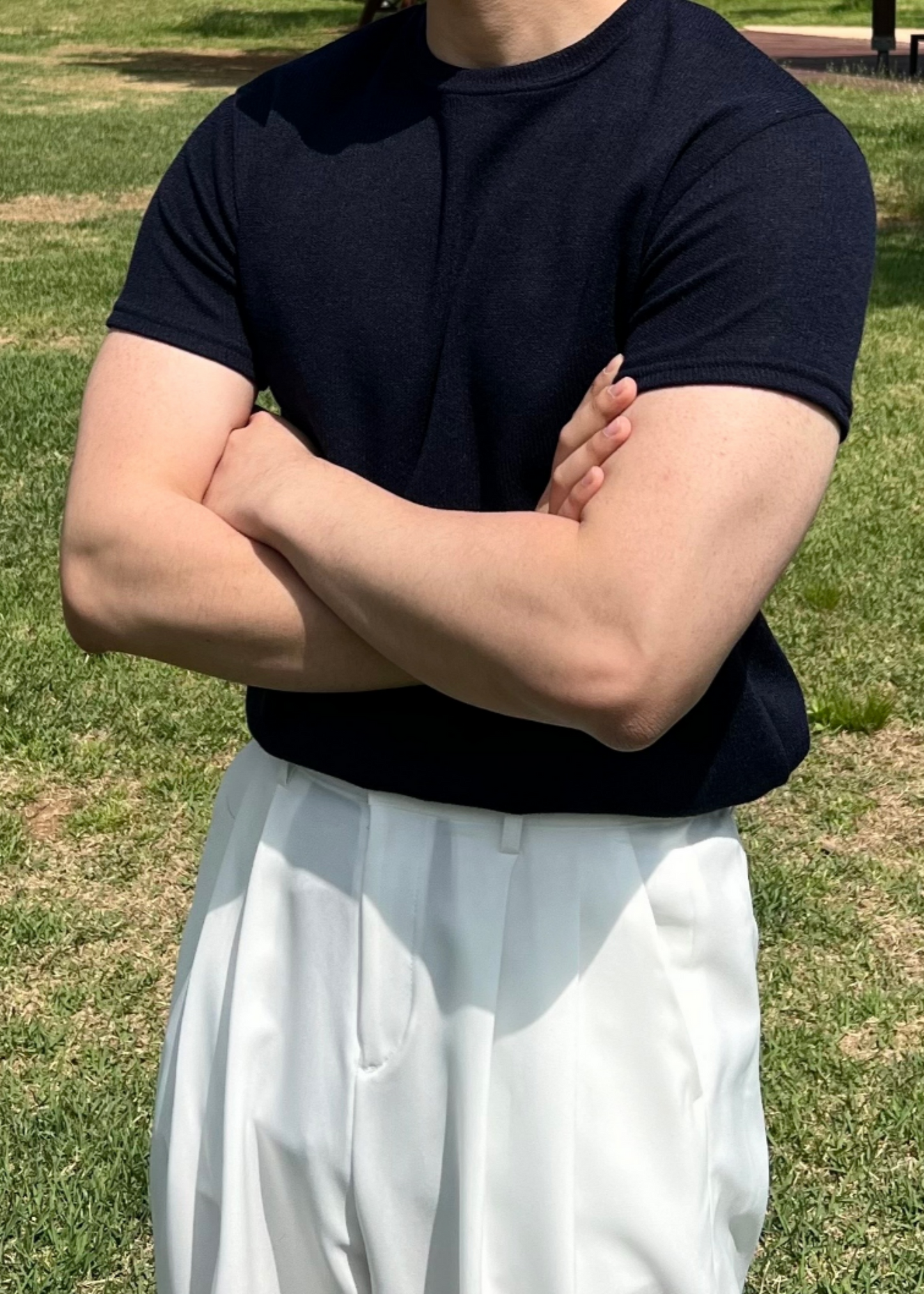 Round Muscle Fit Short Sleeve Knit