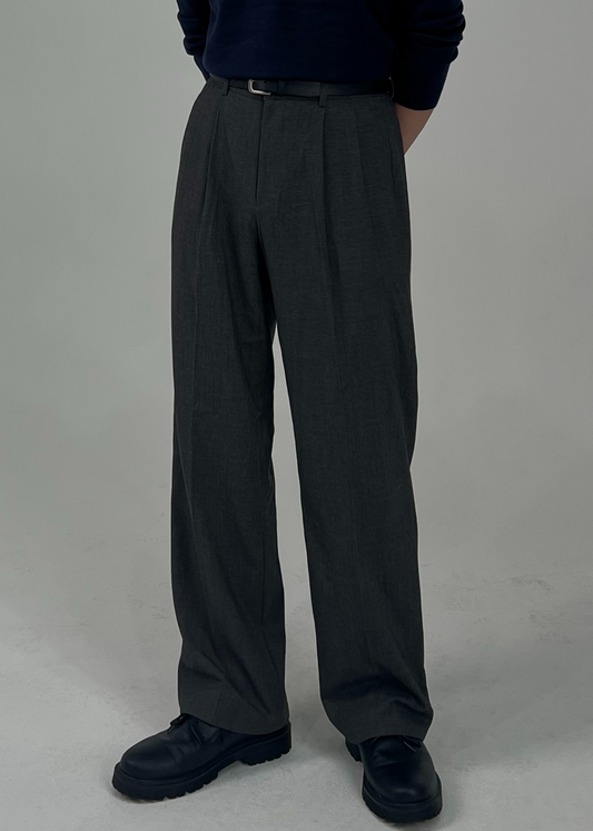 TR Double Pleated Wide Slacks