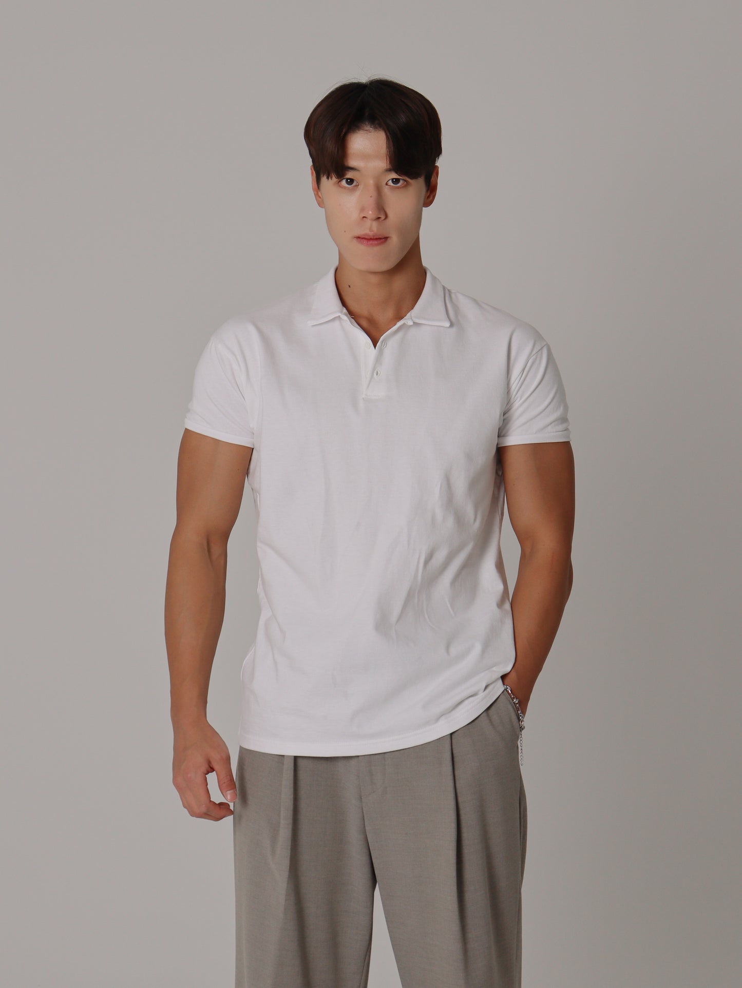 Muscle-Fit Collar T-Shirt